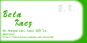 bela kacz business card